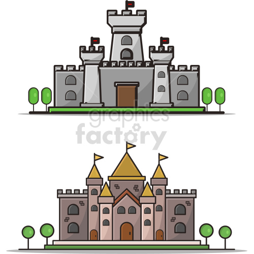 castle vector graphic bundle clipart. Royalty-free image # 418150