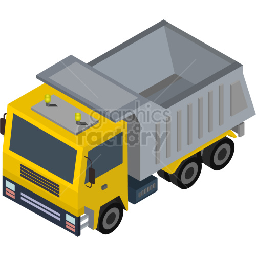 isometric dump truck vector clipart .