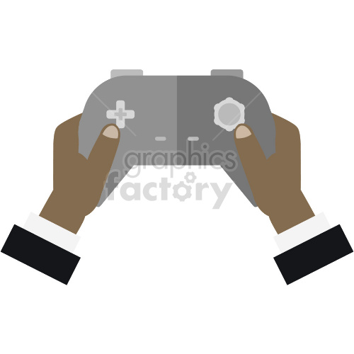 black hands holding gamepad clipart .