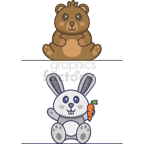 bear and bunny vector clipart .