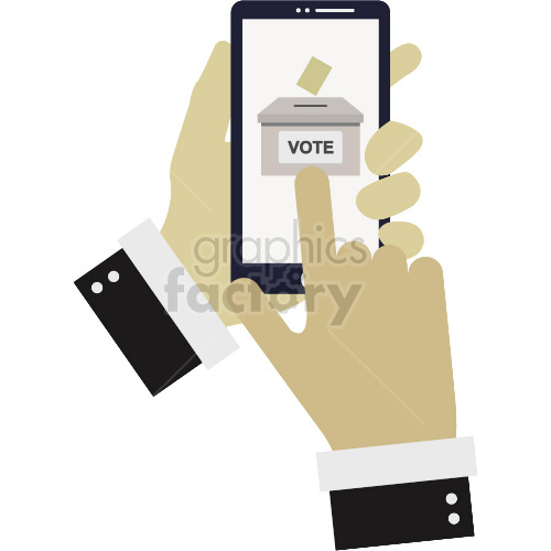 mobile voting app vector graphic clipart.