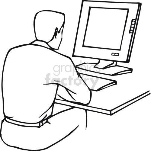 software engineer career black white clipart.