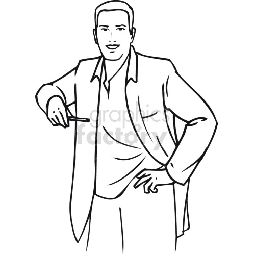 doctor in white coat black white clipart. Commercial use image # 418658