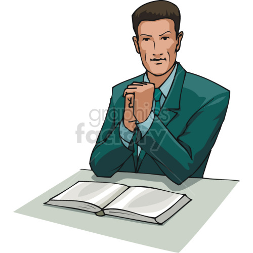 laywer reviewing case files clipart. Royalty-free image # 418714