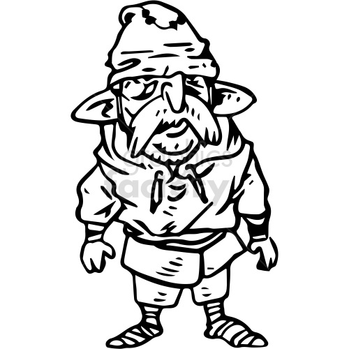 black and white gnome character