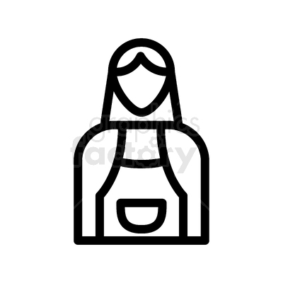 vector graphic of woman wearing apron icon
