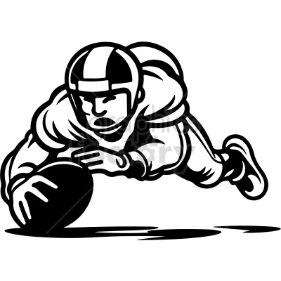 cartoon football player fumbling vector clipart