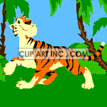 animated tiger in the jungle clipart. Royalty-free image # 118927