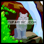   lynx cat cats mountain waterfall  animals043.gif Animations 2D Animals 