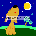animated dog howling clipart.