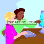 kids on computer clipart.