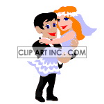 Groom carrying his bride clipart. Commercial use image # 120859