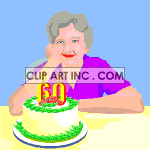 Animated senior birthday scene clipart. Royalty-free image # 121379