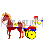 Carriage horse racers. clipart.