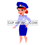 female cop animation clipart.