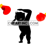 Animated boxing gloves hitting a man clipart.