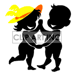   shadow people silhouette working work humans dancing dance realationship realationships love fun party parties yellow hat Animations 2D People Shadow 
