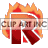 This animated gif shows the letter r, with flames behind it and the letter semi-transparent so you can see the fire through it