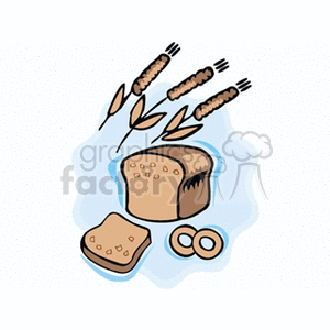 Wheat Bread with Cut Grain clipart. Royalty-free image # 128293