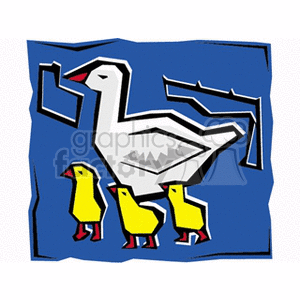 Mother Duck With Her Babies clipart.