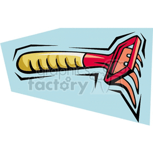 Abstract hand-held hoe clipart. Commercial use image # 128550