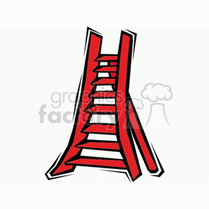 Red A-frame eight step ladder clipart. Royalty-free image # 128568