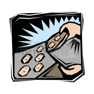 Potato chips going down conveyor belt being bagged clipart. Royalty-free image # 128615