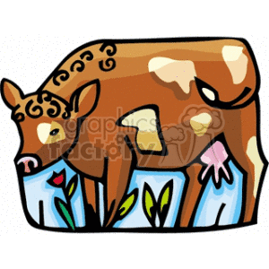   cow brown spots cattle grazing animal cows  cow4.gif Clip Art Animals cartoon