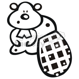 clipart - black and white spotted beaver .