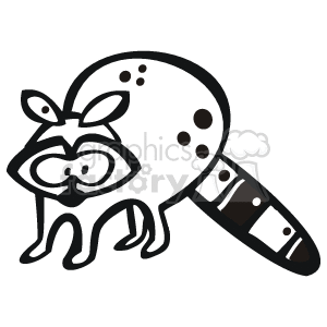 black and white spotted raccoon  clipart. Commercial use image # 129113