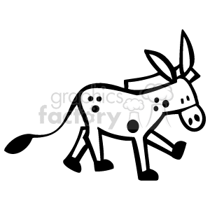 Black and white donkey clipart. Royalty-free image # 129133