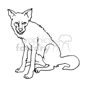  wolf wolves   Anml096_bw Clip Art Animals 