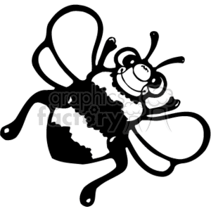  country style bee bees bumble yellow   bee001PR_bw Clip Art Animals 
