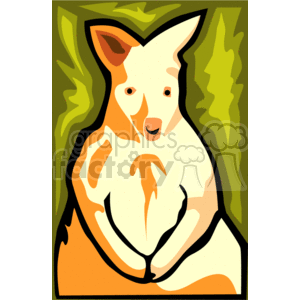 clipart - Kangaroo standing at attention.