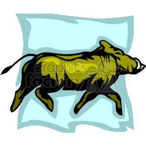 Prancing warthog wild boar clipart. Royalty-free image # 129604