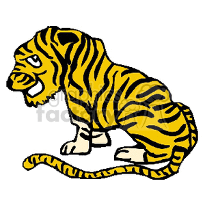 Smiling cartoon tiger clipart. Royalty-free image # 129623