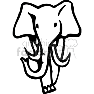 Abstract forward facing elephant clipart. Commercial use image # 129646