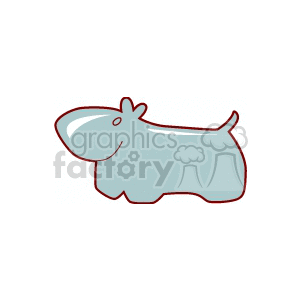 Cartoon silhouette of hippopotamus clipart. Royalty-free image # 129708