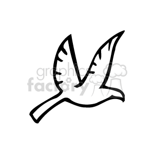 clipart - Black and white dove in flight.