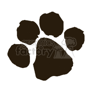 clipart - One large paw print.