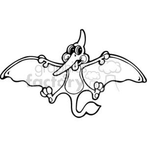 black and white pterodactyl clipart. Royalty-free image # 131571