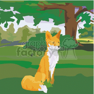 fox in the woods clipart. Commercial use image # 131787