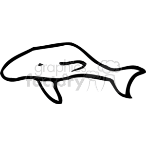 Outline of a whale clipart. Commercial use image # 132205