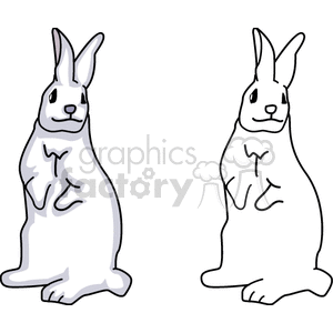 clipart - Black and white bunnies.