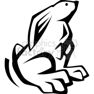 Black and white rabbit hopping clipart. Royalty-free image # 133337