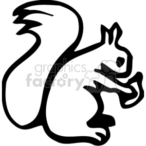 black and white squirrel clipart. Commercial use image # 133402