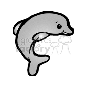 cute gray bottle-nose dolphin clipart. Commercial use image # 133640