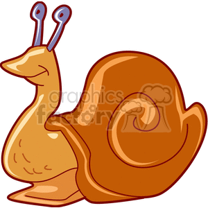 gold and brown snail smiling clipart.