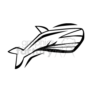 black and white whale swimming clipart. Commercial use image # 133792