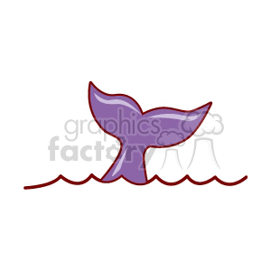 Whale tail sticking out of the water clipart. Commercial use image # 133794